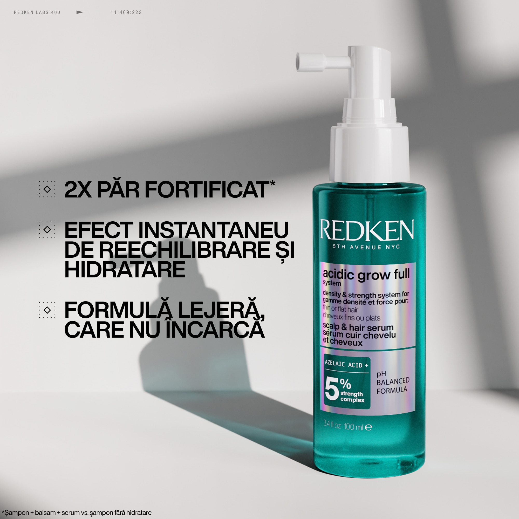 Serum Redken Acidic Grow Full System pentru echilibrarea pH-ului