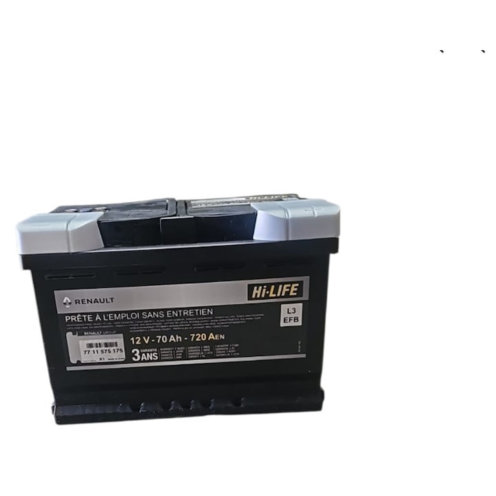 Акумулатор за кола Renault L3, 70Ah, 720A, 12V, 278x175x190мм