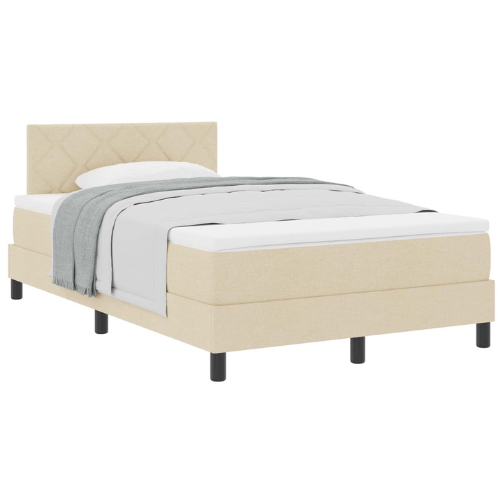 Boxspring ágy matraccal matracmal Krém 120 x 200 cm szövet, vidaXL, 3338760