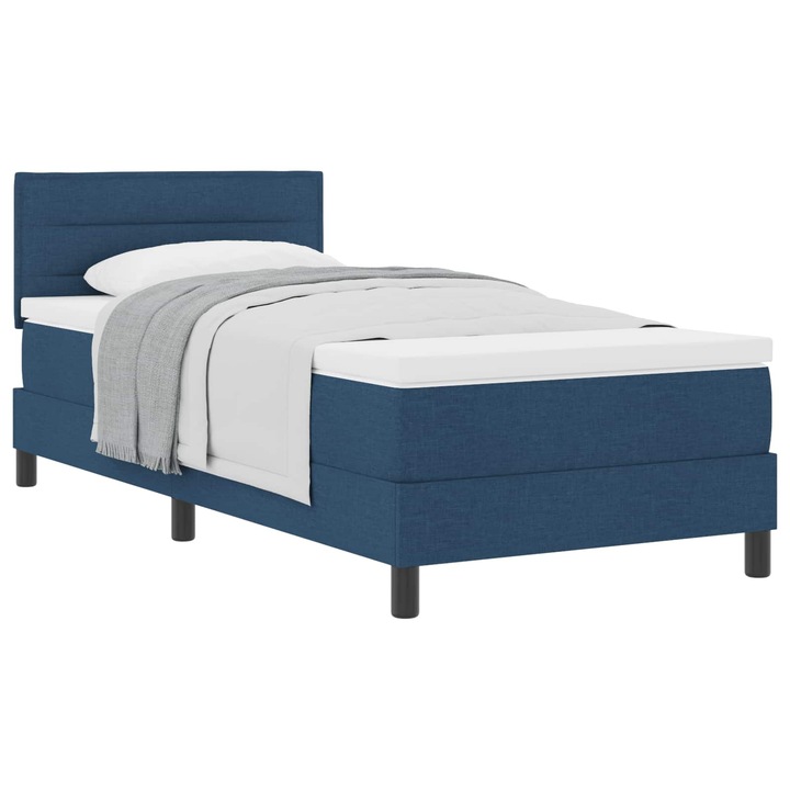 Boxspring ágy matraccal matracmal Kék 90 x 200 cm szövet, vidaXL, 3338586