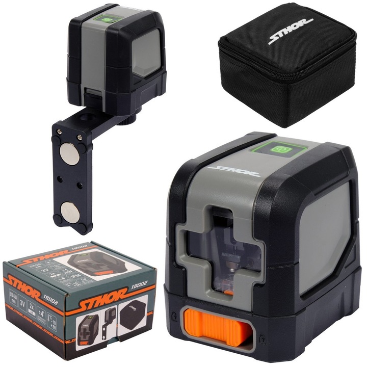 Nivela laser Sthor verde, 10m, cu suport, IP54, 20MW