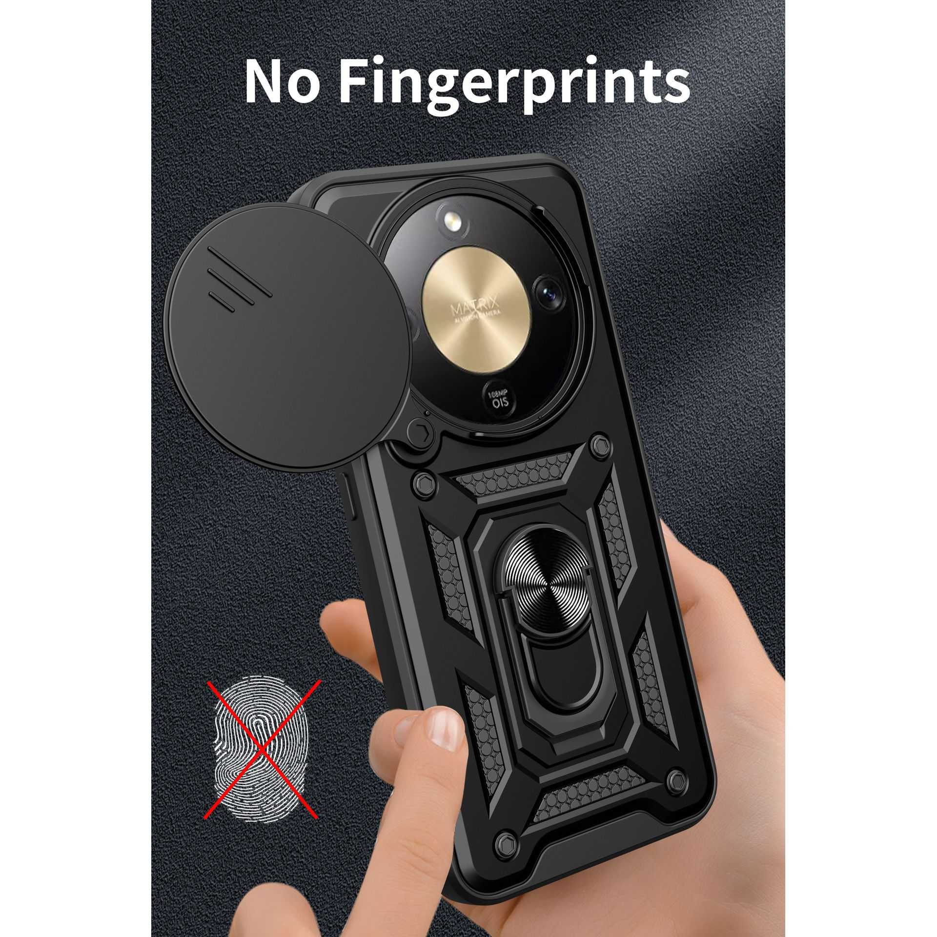 Husa pentru Honor Magic 8 Lite, Protectie Militara Anti-soc cu Slider Camera si Ecran Inclus, Inel Rotativ 360 Grade, Suport Magnetic Auto, Carcasa Tip Armura Rezistenta la Impact, Material TPU si PC