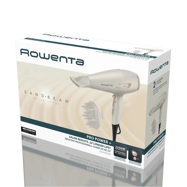 Сешоар Rowenta CV7243F0, 3 степени на температура, 2 скорости, 2200 W, Бял