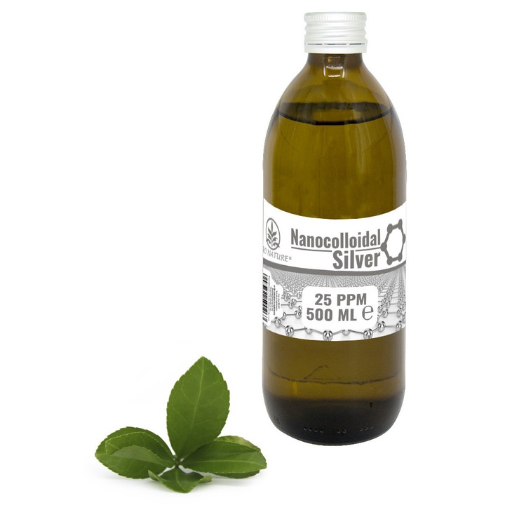 Nanocoloid de argint, 25 ppm, 500ml, Bio Nature
