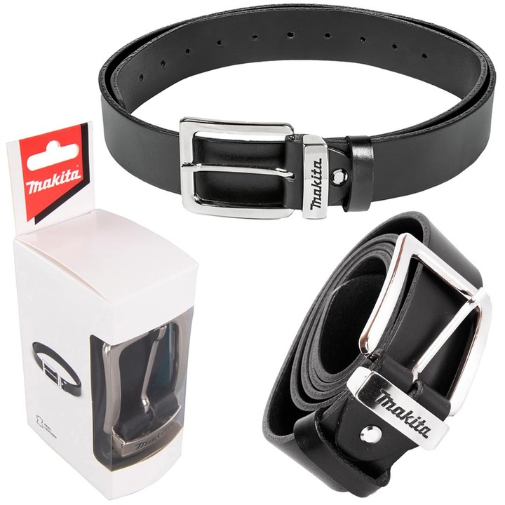 Valódi bőr öv, Makita E-05365, 133x38mm, fekete, szett