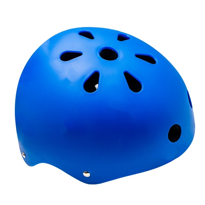 Casca de protectie sport pentru copii, sistem de reglaj (rotita la spate) 48-52 cm, 11 orificii ventilatie, material ABS si EPS, ideala pentru bicicleta, role, trotineta sau skateboard, Albastru