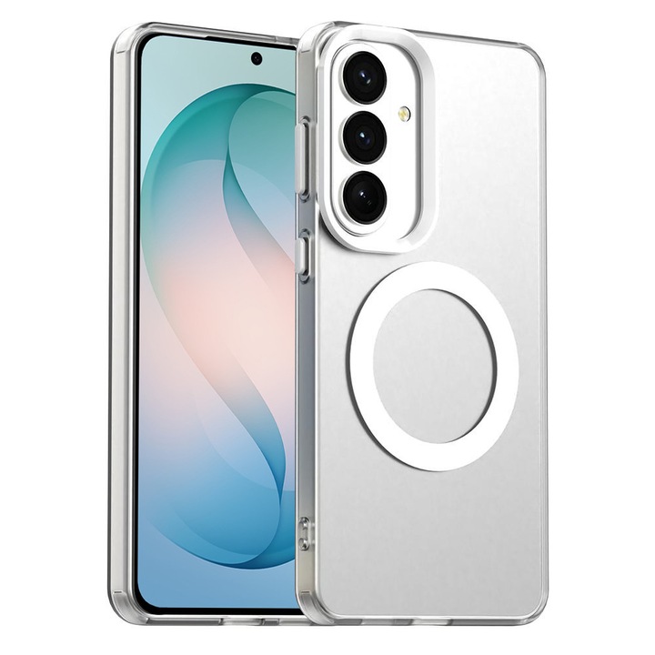 Husa pentru Samsung Galaxy S26 Plus Comari® CandyMag, compatibila MagSafe, protectie antisoc, laterale ranforsate, finisaj antiamprenta, Alb