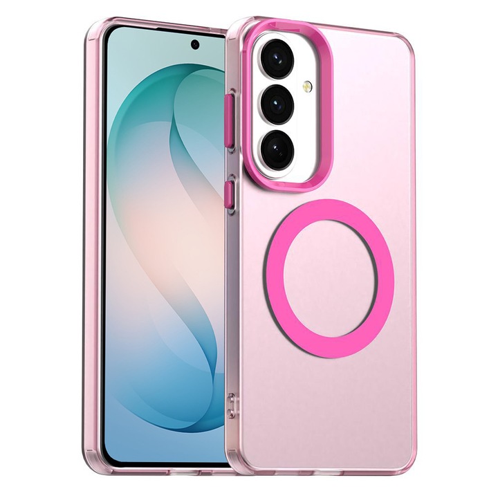 Husa pentru Samsung Galaxy S26 Plus Comari® CandyMag, compatibila MagSafe, protectie antisoc, laterale ranforsate, finisaj antiamprenta, Roz