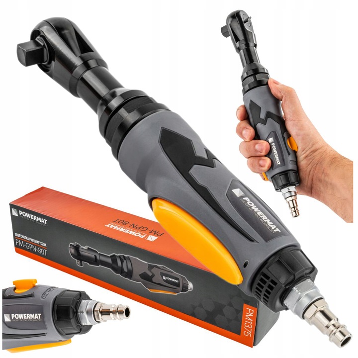 Cheie pneumatica 1/2" Powermat PM-GPN-80T, 80 Nm, 160 ob./min, 35x5cm