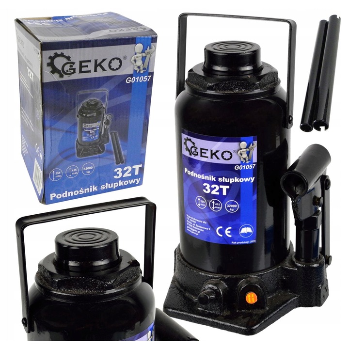 Elevator hydraulic cu capacitate 32T, inaltime reglabila 255-415mm, dimensiuni baza 162x165mm, set cu doua manere