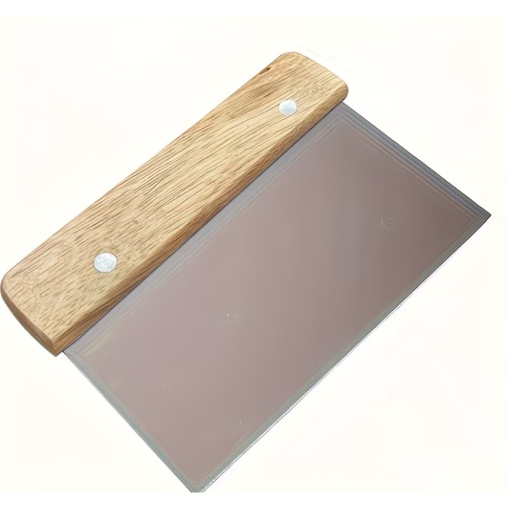 Cutit pentru taiat alut din inox cu maner de lemn 15x10 cm