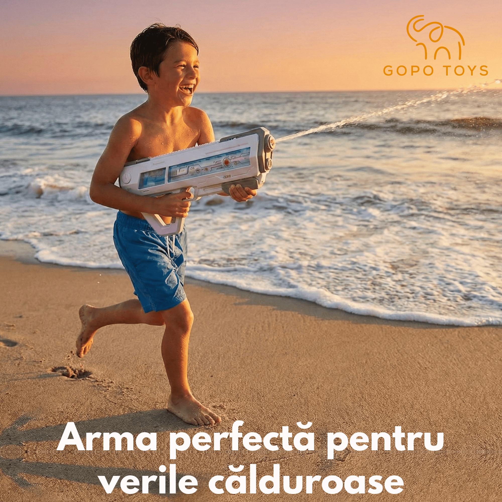 Pistol cu Apa Electric GOPO TOYS, Actiune Manuala si Auto, Jet Dublu ...