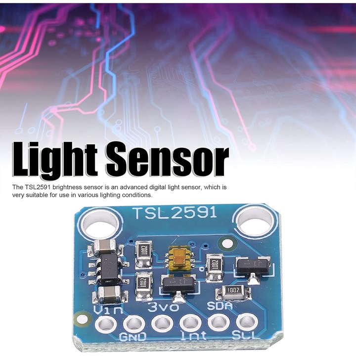 Luxmetru Fdit TSL2591, spectru complet, IR, 3.3-5V