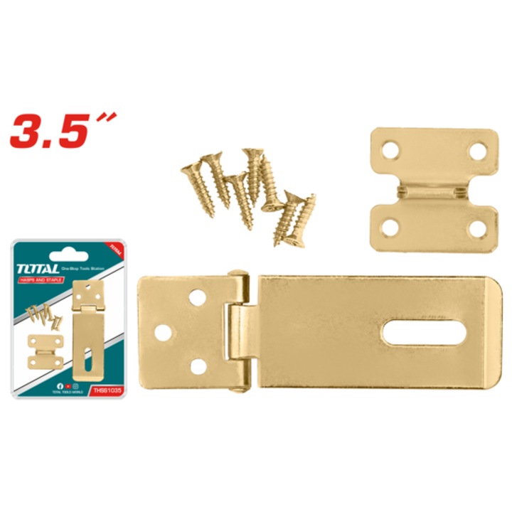 Balama usa si fereastra TOTAL, 3.5", otel galvanizat, 1.9mm, set cu 7 suruburi