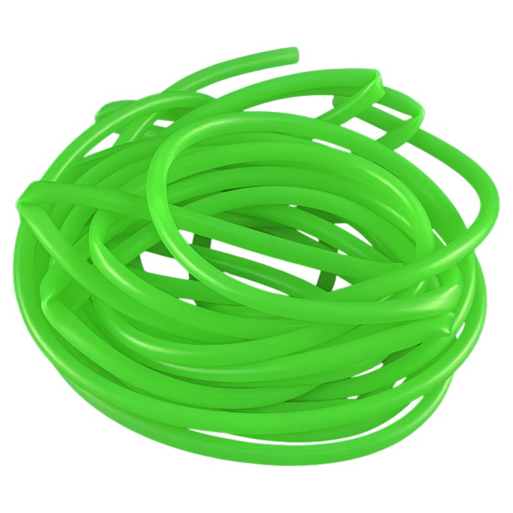 Tub siliconic pescuit EBIN, verde fosforescent, 4 metri, flexibil, rezistent