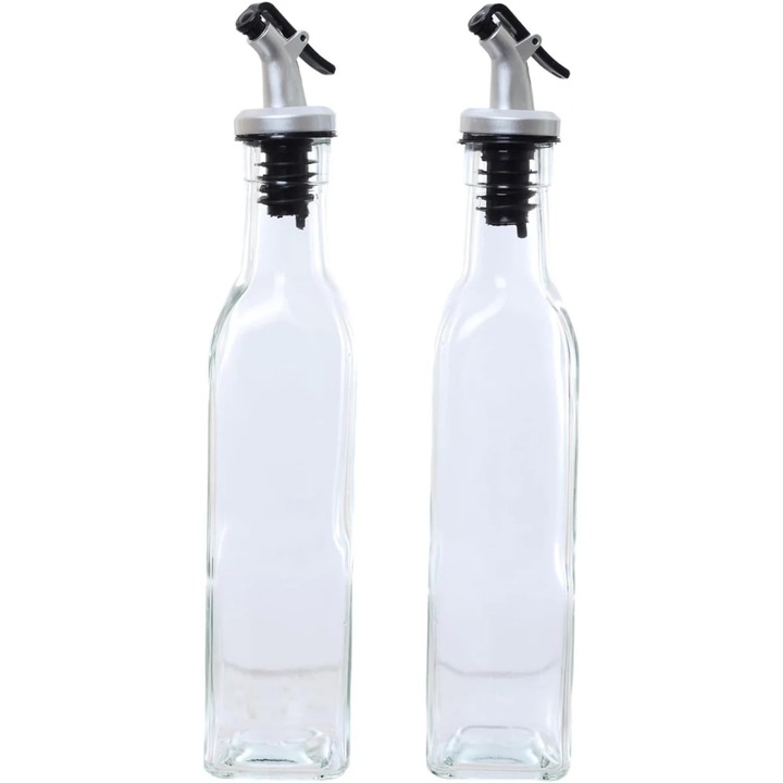 Set 2 sticle dispenser pentru ulei și oțet, sticlă, 500 ml, elegant