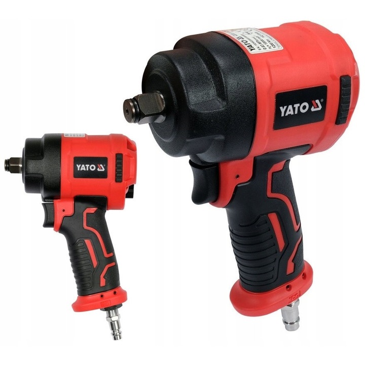 Cheie pneumatica 1/2" YATO 1200 Nm, 132mm, 1.3 kg, set complet
