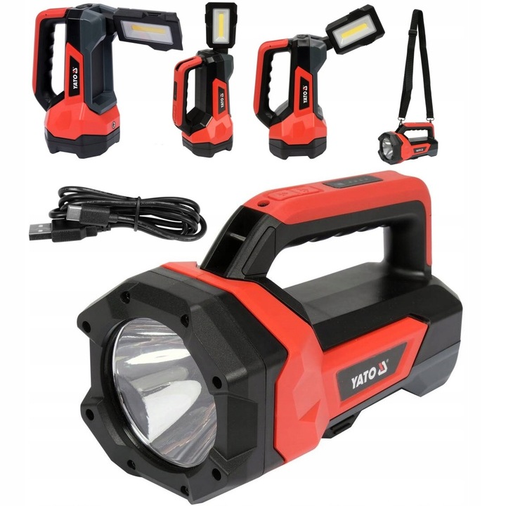 Lanterna 2 in 1 YATO 1000LM, functie powerbank, 9 moduri, 213x132x106mm