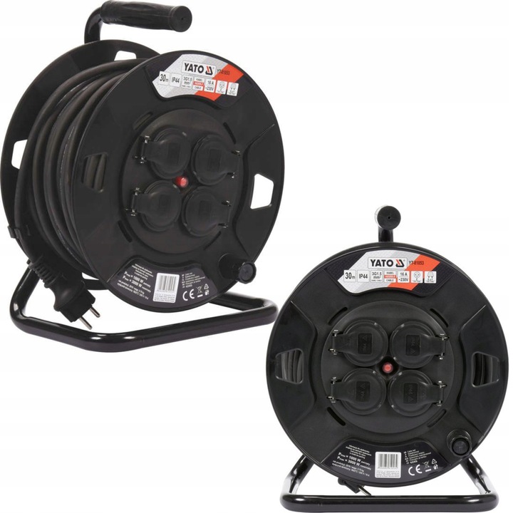 Prelungitor bebanos 30m, 4 prize, protectie IP44, negru