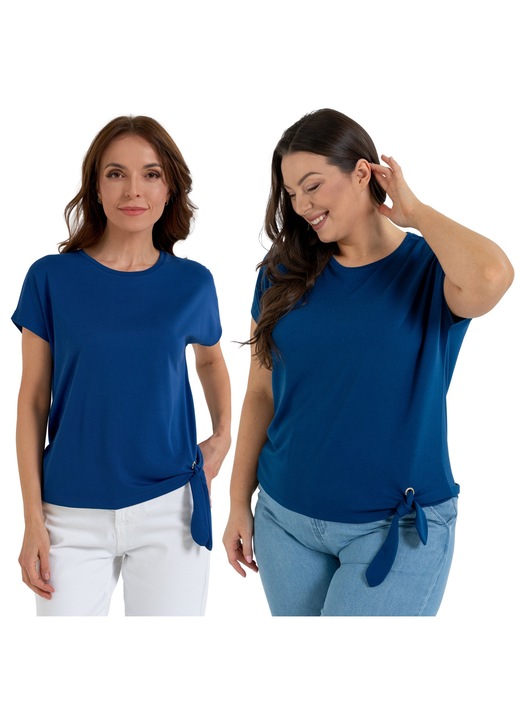 Bluza dama, Moraj, eleganta, asimetrica, albastra, viscoza