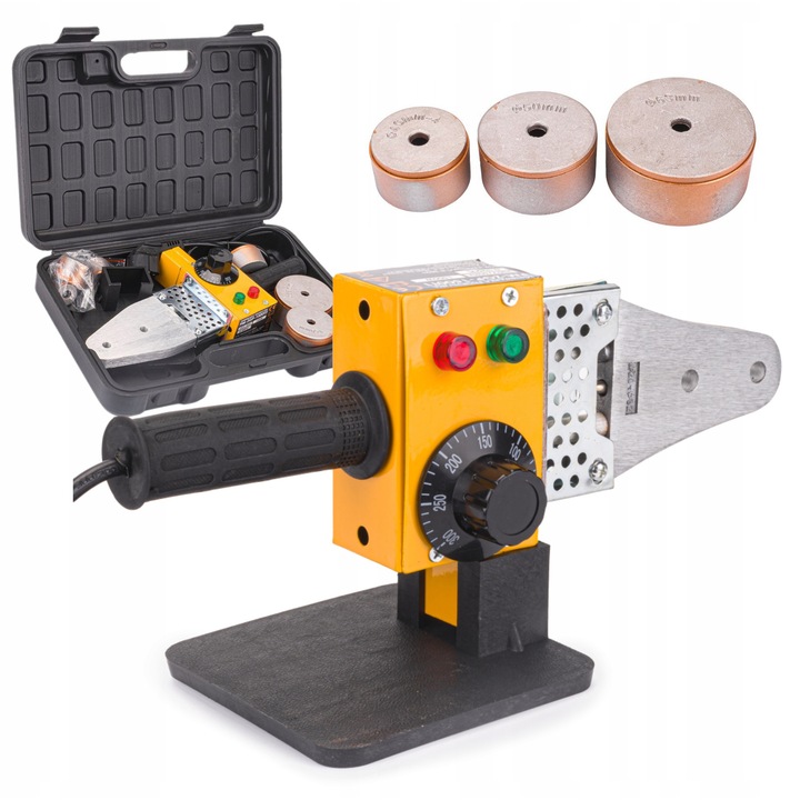 Zgrzeware pentru tuburi, 1500W, 6 matrite, 20-63mm, set, valiza