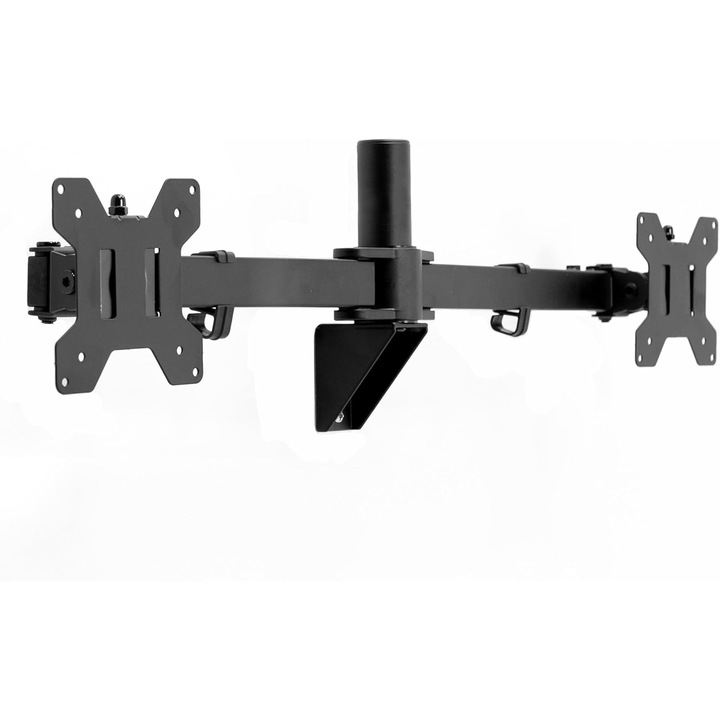 Vivo Dupla Monitortartó, 53.3-81 cm, Teleszkópos Kar, Fekete, Fix, 10 Kg