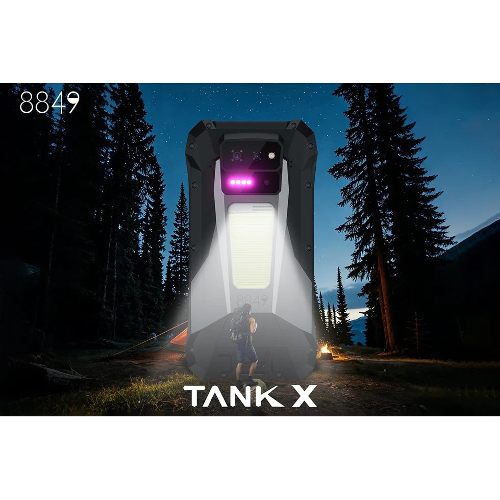 Telefon mobil Unihertz 8849 Tank X, 5G, Proiector DLP 220 lumeni, Ecran 6.78" FHD+ 120Hz, 32GB RAM, 512GB ROM, Negru