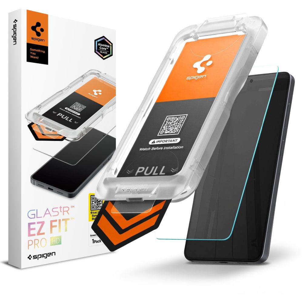 Folie sticla securizata Spigen Glass.tR EZ Fit Pro HD compatibila cu Samsung Galaxy S26, Transparent