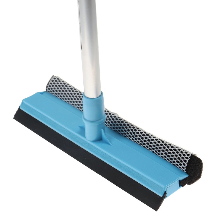 Stergător geamuri absorbant cu racletă și coadă, Profi, 54x25x8cm, albastru