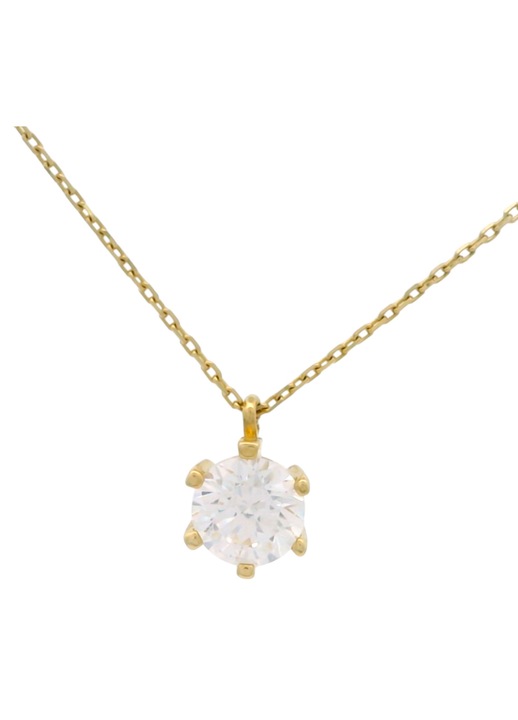 Lant Aur 14K Antonia Gold cu Pandantiv Solitar, Zirconia, Aur Galben, 1.55g