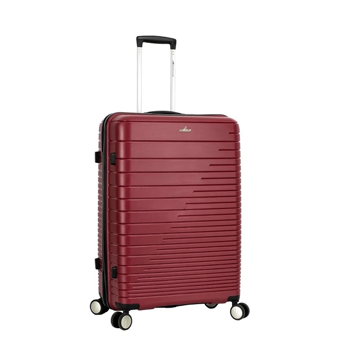 Troler Mare Madisson SW33703, Polipropilena, 4 Roti Duble, Cifru, 75 cm, Grena