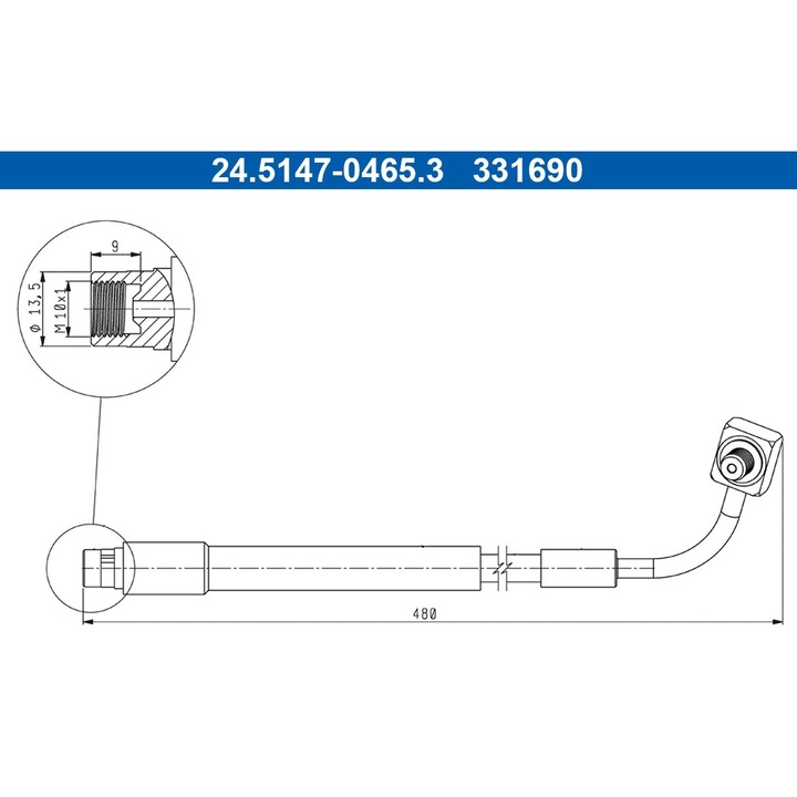 Furtun Frana 24.5147-0465.3 Chevrolet Trax Opel Mokka / Mokka 10/Mokka 10 Vauxhall Mokka / Mokka 10