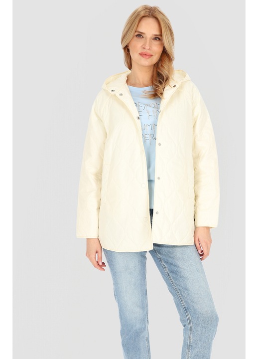 Geaca de tranzitie dama, Perso, gluga, usoara, ecru, nylon
