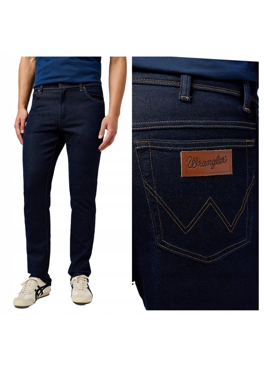 Férfi farmer, Wrangler, Texas, Slim Fit, Közepes derék, Cipzár, Hosszú, 5 zseb, Pamut, Elasztán, Kék, Kék