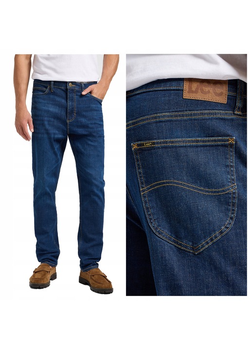 Férfi farmer, Lee, Austin, Slim Fit, Közepes derék, 5 zseb, Cipzár, Hosszú, Pamut, W32-L32 US, Kék