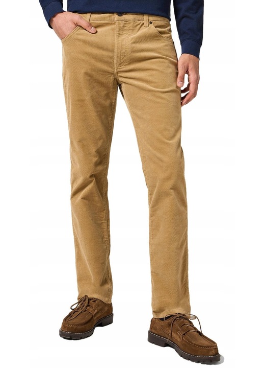 Férfi farmer, Wrangler, Greensboro, Egyenes szabású, Alacsony derék, 5 zseb, Cipzár, Hosszú, Pamut, W32-L34 US, Barna