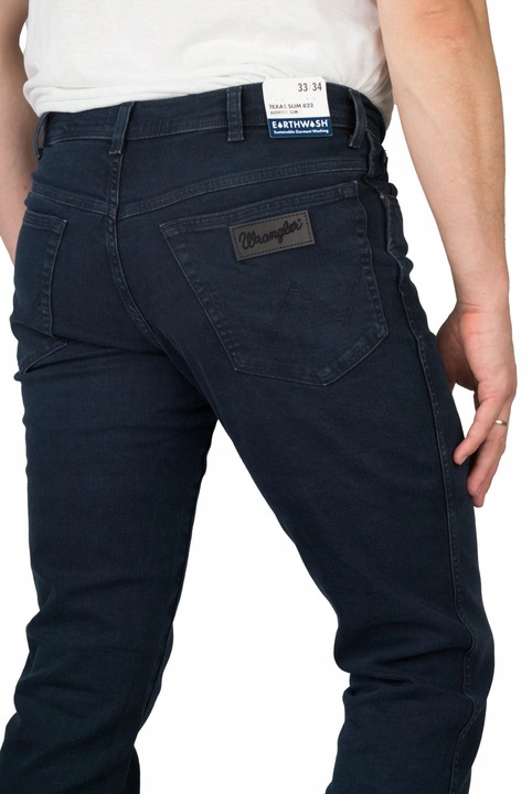 Blugi Barbati, Wrangler, Texas, Slim Fit, Talie Medie, 5 Buzunare, Fermoar, Lungi, Bumbac, W40-L34 US, Albastru