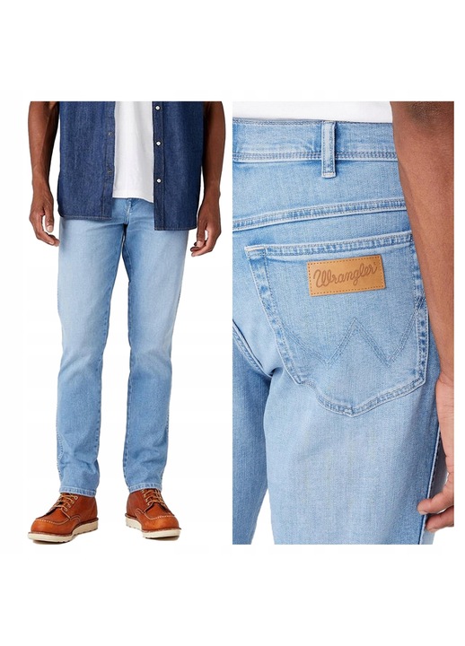 Férfi farmer, Wrangler, Texas Slim, Slim Fit, Közepes derék, 5 zseb, Cipzár, Hosszú, Pamut, W30-L34 US, Kék