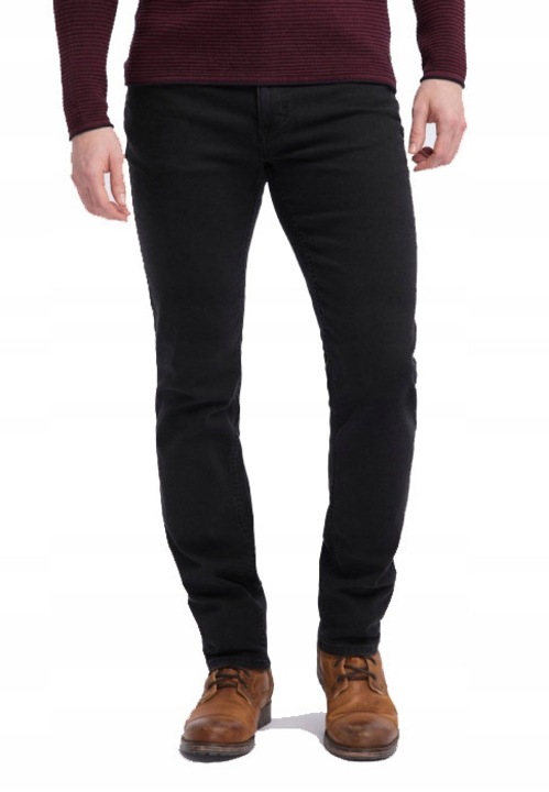 Blugi Barbati, Mustang, Tramper Tapered, Slim Fit, Talie Medie, 5 Buzunare, Fermoar, Lungi, Bumbac, W32-L30 US, Negru