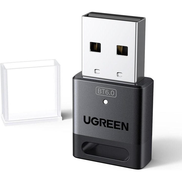 Адаптер USB Bluetooth UGREEN 6.0, черен, мулти-устройство, Plug & Play, компактен