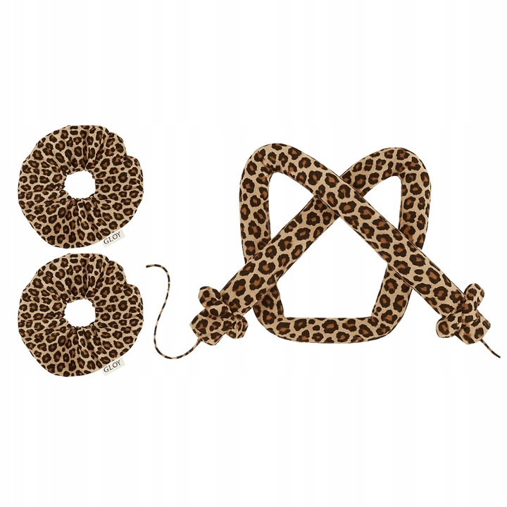 Bigudiuri GLOV COOLCURL, satin cheetah, set cu gumici