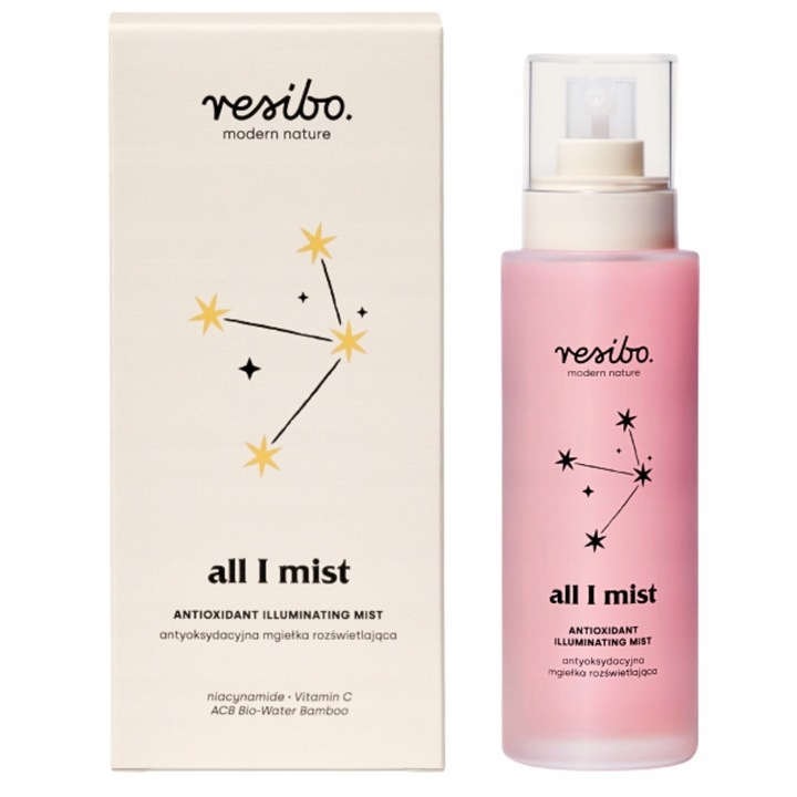 Spray iluminator Resibo - ALL I MIST, 100ml, protectie antioxidanta, hidratare