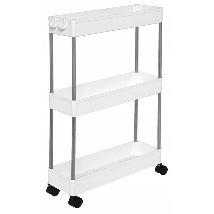 Raft mobil Ote, 3 niveluri, alb, 40x13x60cm