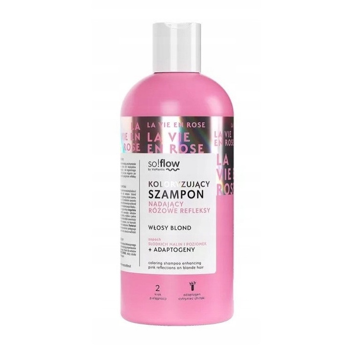 So!Flow hajsampon, rózsaszín, 300 ml, ideiglenes színezés, hidratáló ápolás