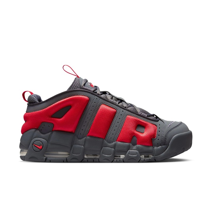 Pantofi sport Nike Air More Uptempo Low, gri antracit, Rosu