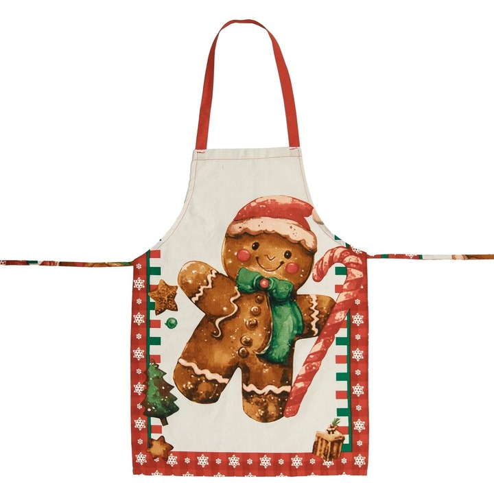 Sort de bucătărie ecru cu model figurină de turta dulce, 75x50cm