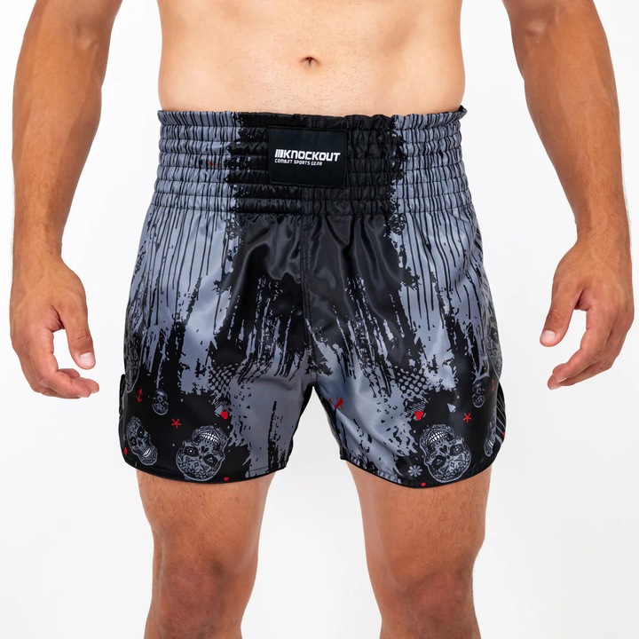 Sort Kickbox Knockout Skull, Gri