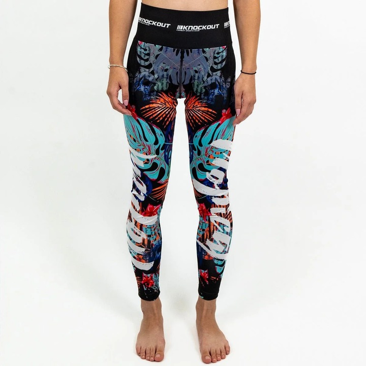 Pantaloni Compresie Knockout Tropical, comfort maxim, design tropical, XXS
