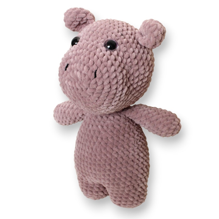 Jucarie Hipopotam crosetat din fir de plus, Mirinka, realizata manual, 30 cm