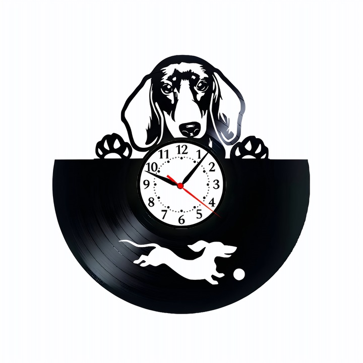 Dekoratív falióra - Sakkmester stratégia - Sakktábla mintás sakkfigurákkal - bakelit lemezből (Vinyl Record) készült, fekete